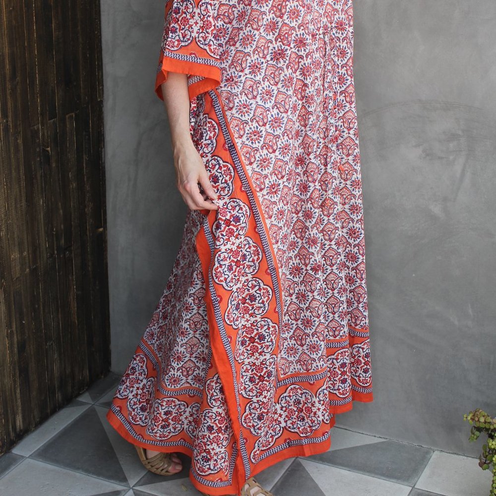 Drawstring Kaftan - Orange Magic